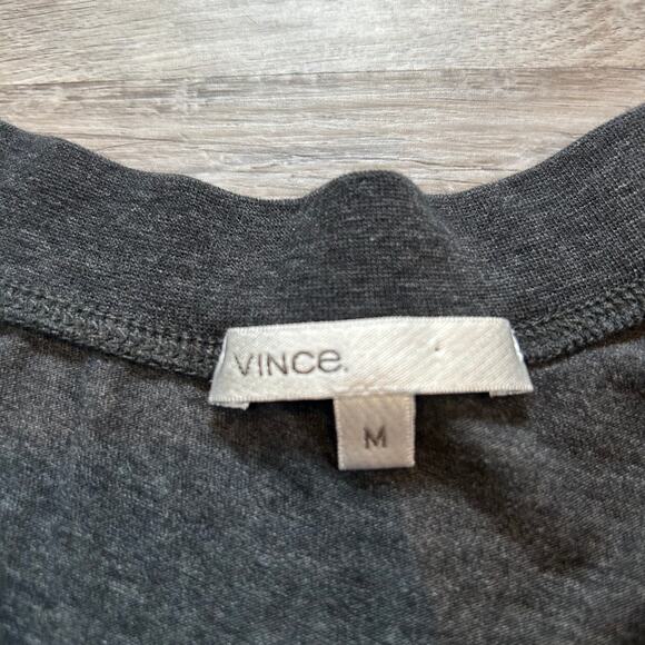 Vince Long Sleeve Tee Charcoal Cotton Blend Lightweight Stretch Minimalist M - Picture 6 of 6